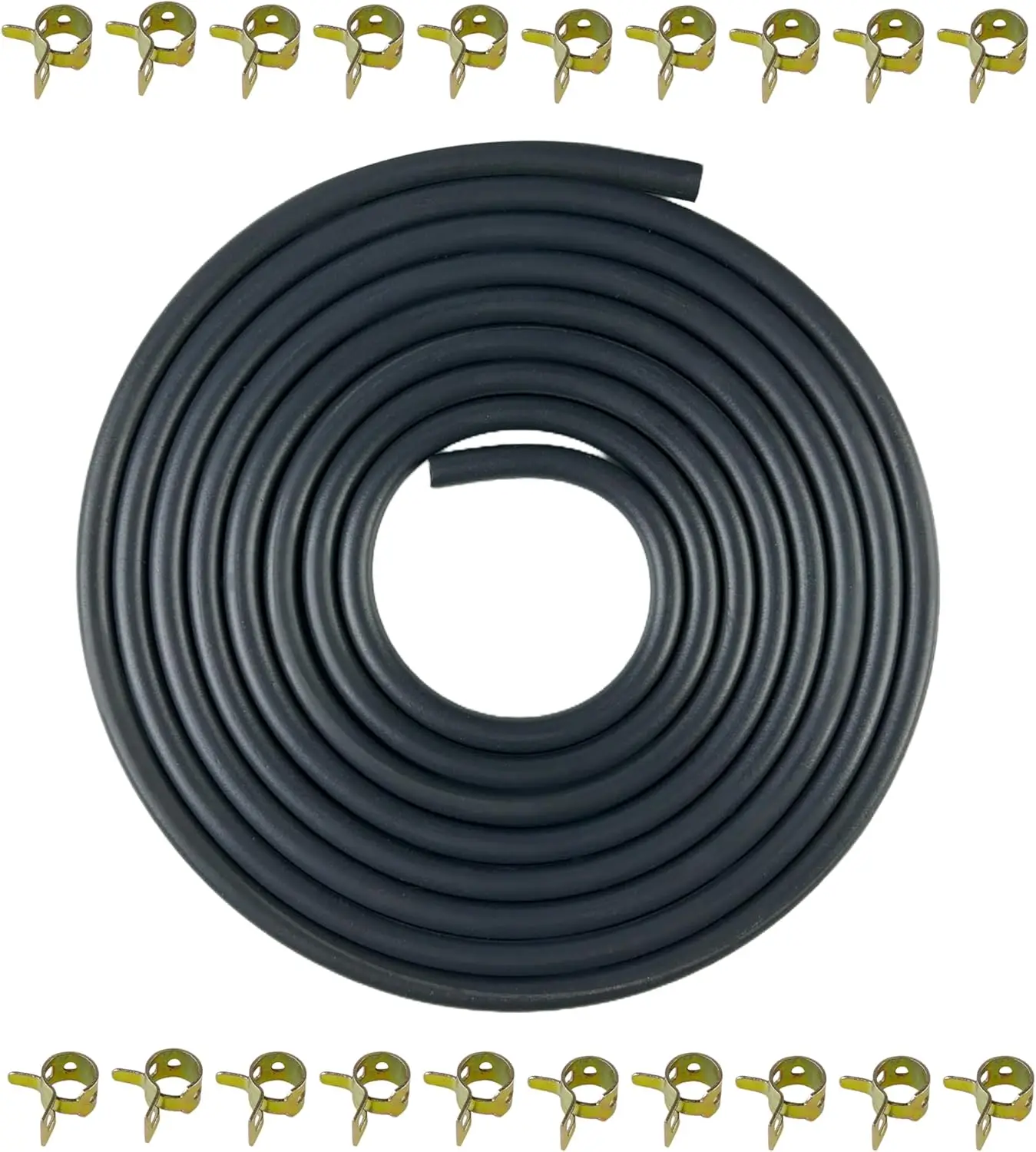 10 Feet 1/8 Inch ID 3.5mm Fuel Line for Honda 95001-35003-60M | for Lawn Mowers Snow Blowers Predator Generac Mini Bike ATV Generator Small Engines Gas Line w/ 20 Clamps