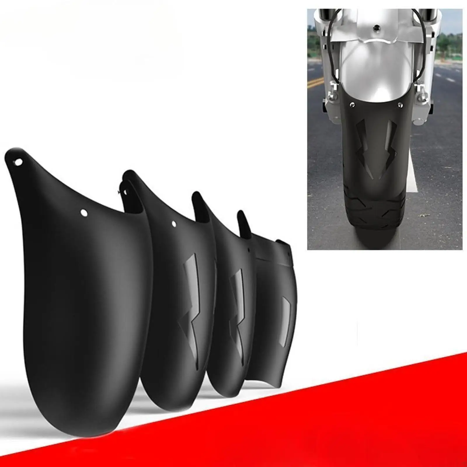 

PP Polypropylene Motorcycle Rear Mudguard Extender Generic Fender Splash Guard Universal Fit for Scooter Wheels