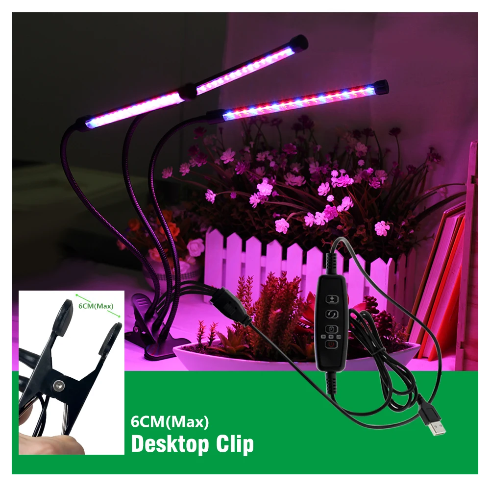 USB LED Grow Light 5V Full Spectrum Phytolamp With Control Phyto Lamp for Plants Seedlings Flower Tent Greenhouse Hydroponics