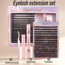 Wimpers 280 Pcs 8-16Mm Clusters Lash Bond En Seal Make-Up Tools Diy Wimpers Verlengset Voor Het Lijmen Van Wimpers Lijm