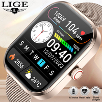 LIGE 2.01” HD Screen Custom Watch Face Smart Watch Women Waterproof Sport Ladies Watches BT Call Health Monitor Women Smartwatch
