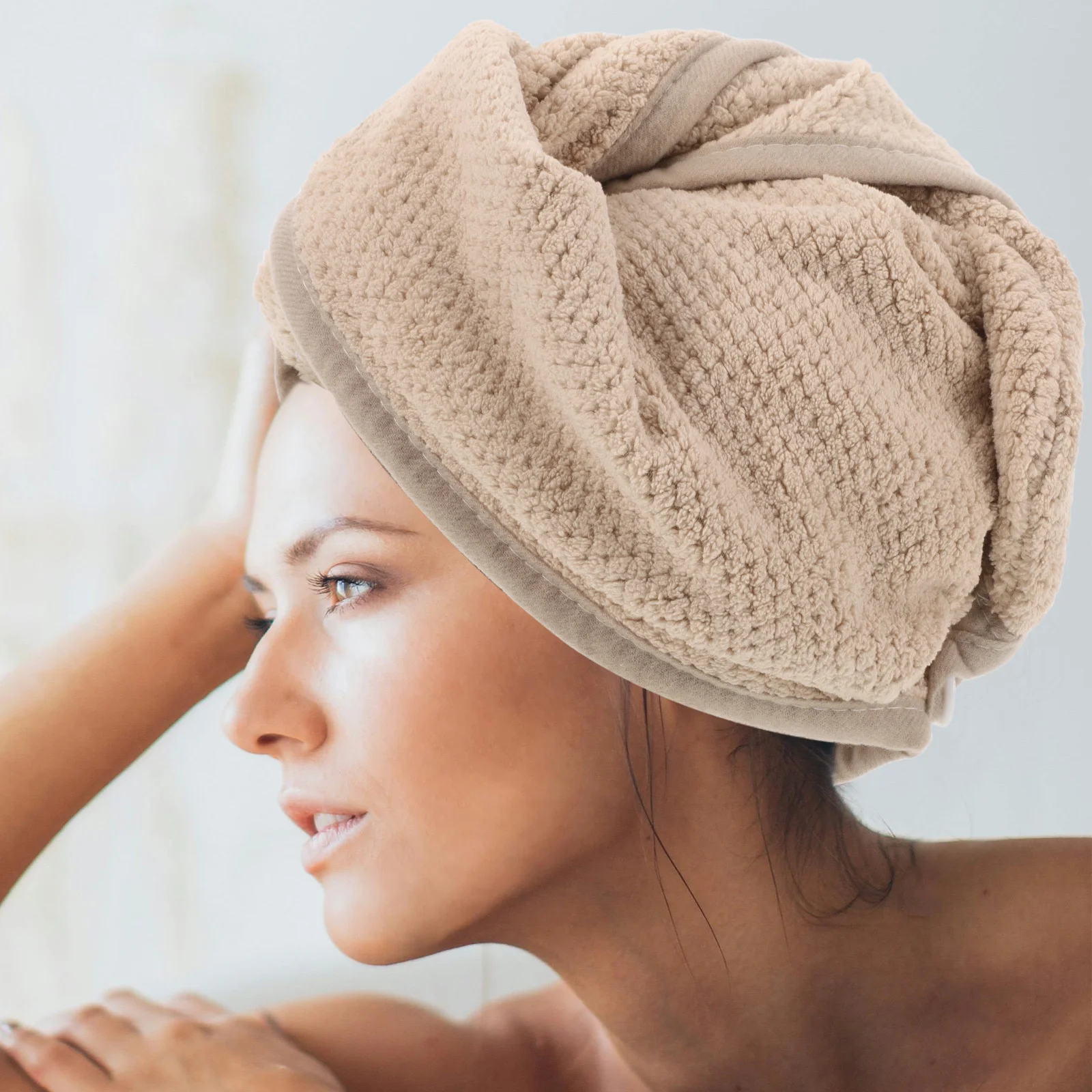 

2Pcs Hair Drying Cap Thickened Water Absorbent Quick Dry Hair Turban Bath Head Wrap Shower Caps Bath Head Wrap Towel