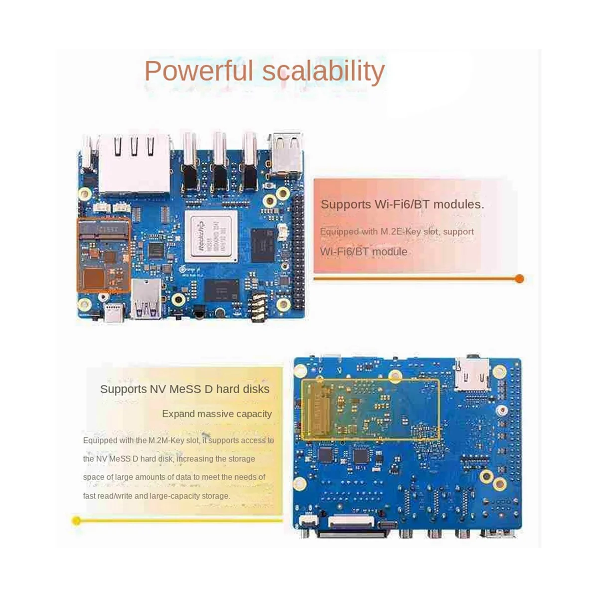 AB20-For Orange Pi 5 Plus 16GB RAM RK3588 Octa-Core 2.5G Dual Network Port with PCIE Expansion Board with Accessories EU Plug