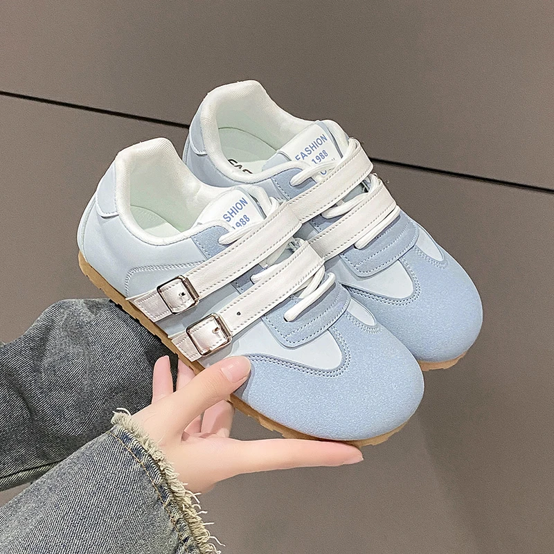 

New Style Women's Genuine Leather Color Matching Flats Shoes Women's Retro Breathable Versatile Sports Shoes Daily Casual Shoes