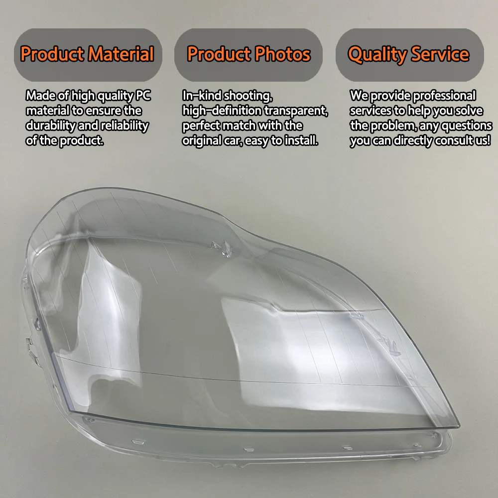 لبنز GL-Class X164 GL350 GL450 2006-2011 سيارة العلوي غطاء شفاف عاكس الضوء مصباح حالة رئيس ضوء زجاج عدسة قذيفة