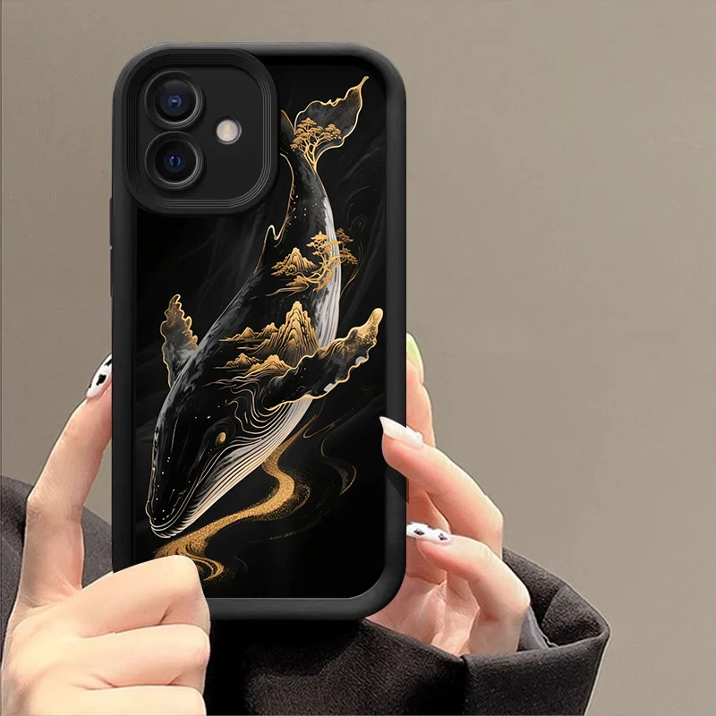 Retro Cartoon Starry Sky Blue Whale Printed Phone Case for Xiaomi 17 PRO MAX 15T Pro 15 Ultra 14T 14 13 12T 11 Lite Soft Covers - view 4