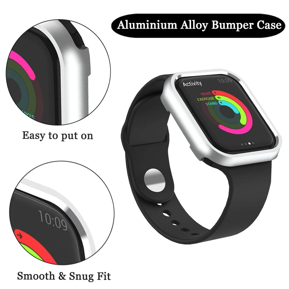 Металлический корпус с алюминиевым каркасом для Apple Watch 42 мм 46 мм iWatch Series 10, защитный бампер 40 мм, 41 мм, 44 мм, 45 мм, без крышки экрана