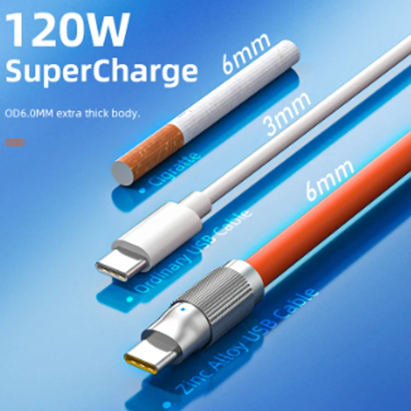 120W Super Fast Charging Cable PD Tyep C Liquid Cable 1M Quick Usb Type C Charger Cable Phone Data Wire for Google Pixel 7a