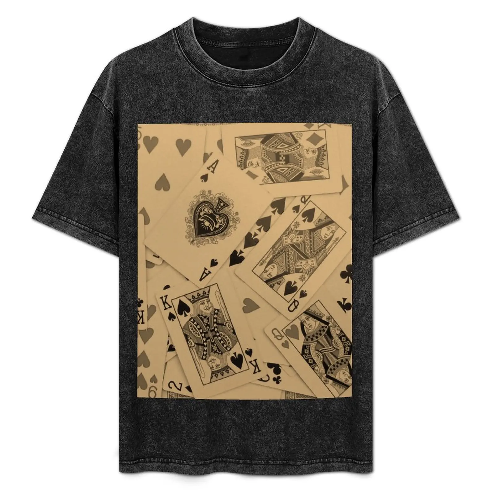 

Playing Cards Scattered T-Shirt Classic Crew Neck Cotton T-Shirt