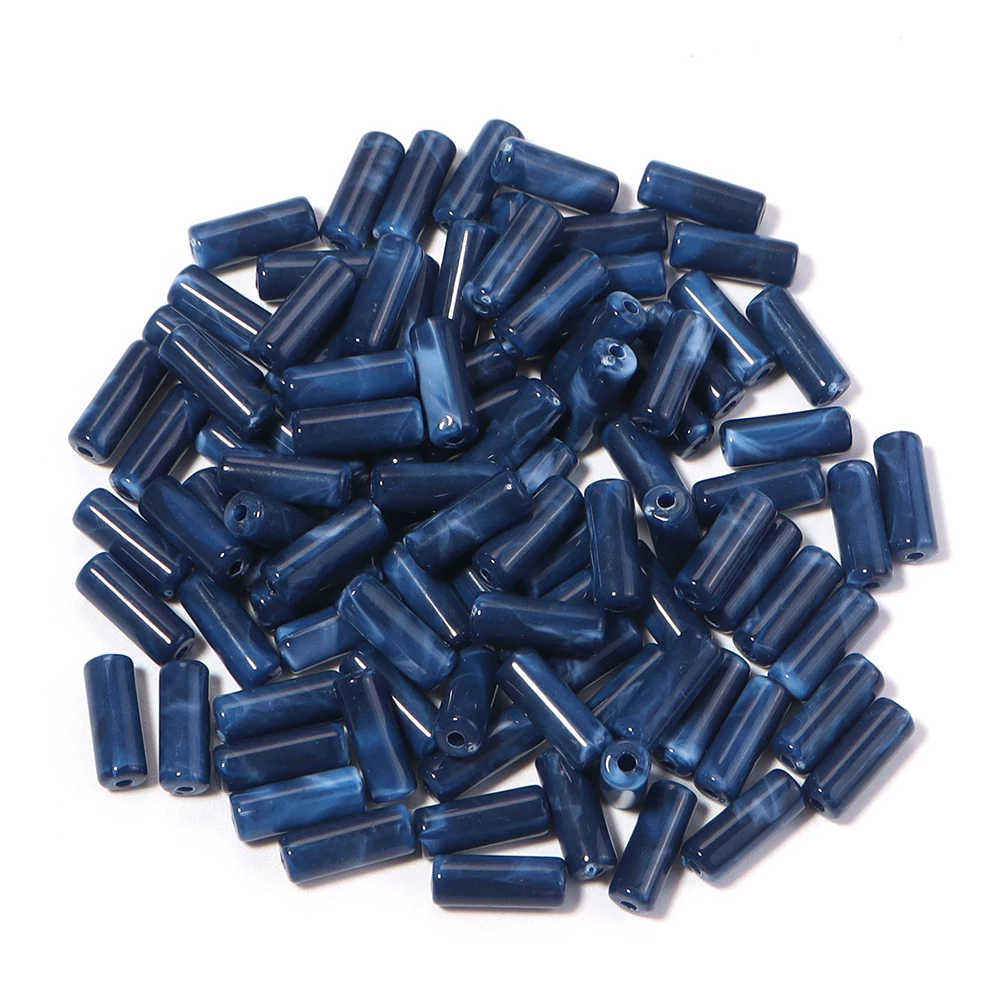 100 Stück 5 x 13 mm Acryl-Röhrenperlen aus imitiertem Jadestein, bunte lose Perlen für die Schmuckherstellung, DIY-Halskette, Armband, Zubehör – Detail 15
