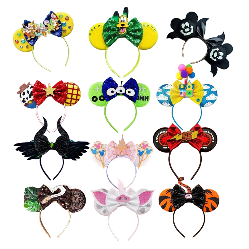 Chic Mickey Mouse Ears Headbands for Baby Girls Headband Kids Accessories Women Hair Headwear for Festival Carnival Party Gift