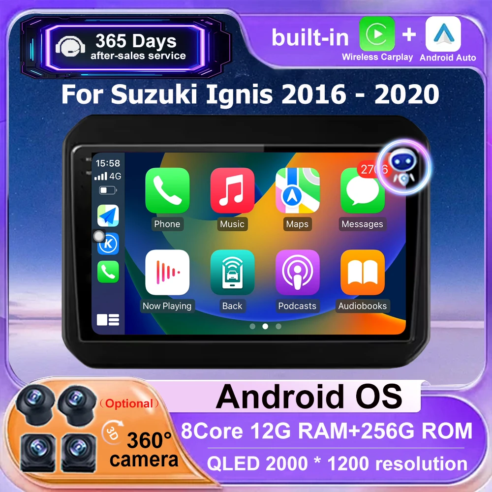 

Wireless Carplay For Suzuki Ignis 2016 - 2020 Android Auto Car Radio Multimedia Video Player Navigation GPS Tools Bluetooth WIFI