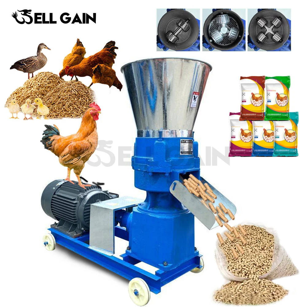 

Animal Food Mixer Poultry Feed Pellet Machine Wood Pellet Mill Making Machine.and Chicken Feed Pellet Machine 200 KG/H