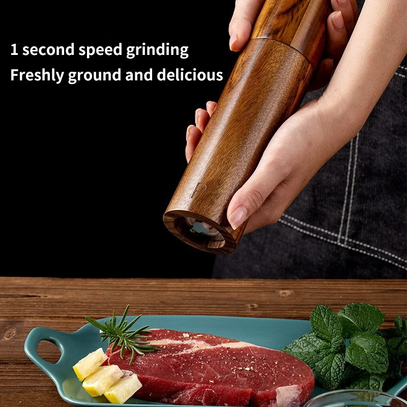 Salt and Pepper Grinder Set - Premium Set Includes Wooden Salt and Pepper Mill