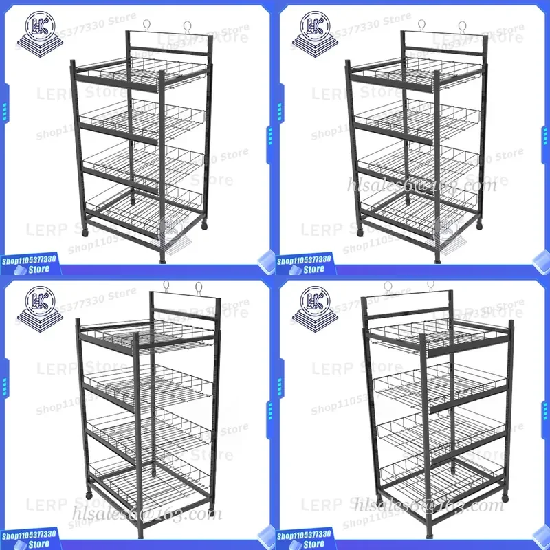 Metal Wire Bread Display Stand Floor Standing Bakery Rack for Store Shelf Organizer Kitchen Storage Holder Countertop