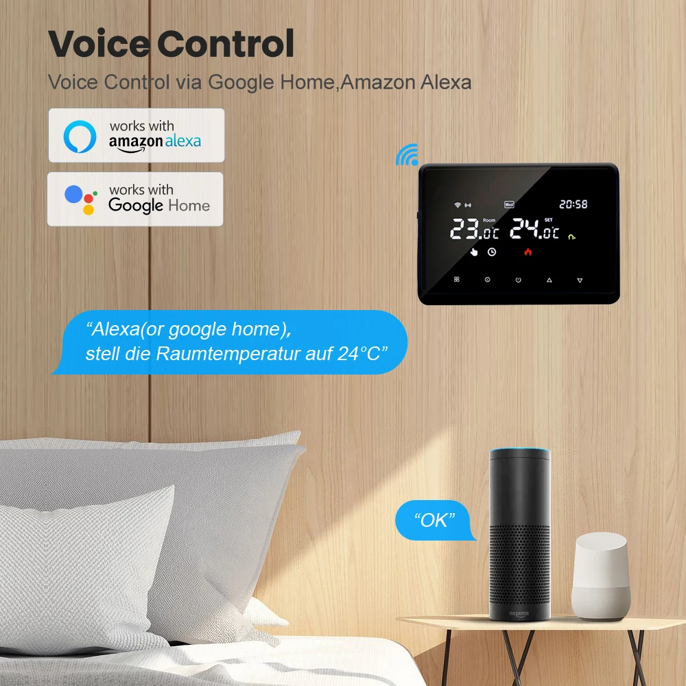 Tuya Wifi RF Smart Thermostat Switch Temperature Controller for Gas Boiler Water Heating Support Alexa Google Home Yandex Alice