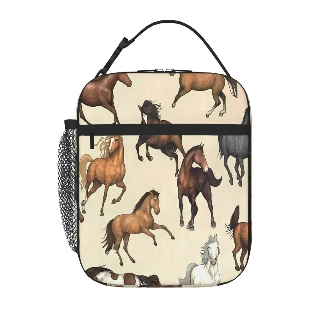 Bestselling Sunset Horse Pattern Camouflage Large Lunch Bag Middle School Commuter Lunch Bag