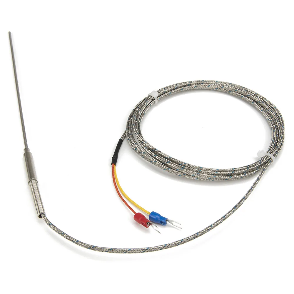 FTARP08-Capteur de température à thermocouple gainé, type K J, câble métallique de criblage de 2m, sonde flexible de 150mm