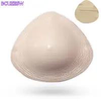 Prótesis Triangular de silicona, prótesis ligera adecuada para mastectomía femenina contra el cáncer de mama con cubierta de alta calidad