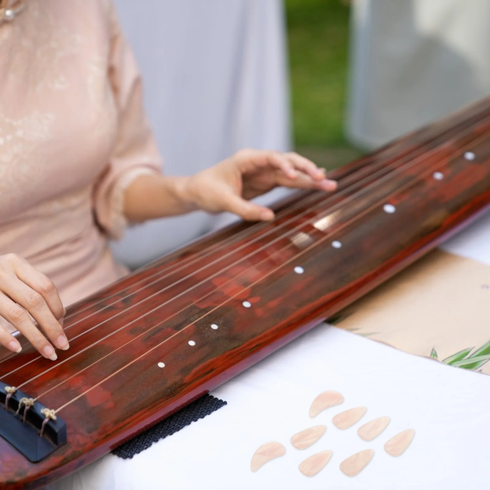 

8 Pcs Guzheng Nails Finger Guard Protectors for Guitar Picks Acoustic Resin Button Child Anti Picking Brace