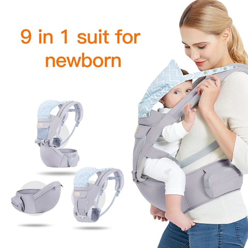 Multifunction Kangaroo Baby Carrier with Hood Sling Backpack Infant Hipseat baby carrier Adjustable Wrap children for newborn