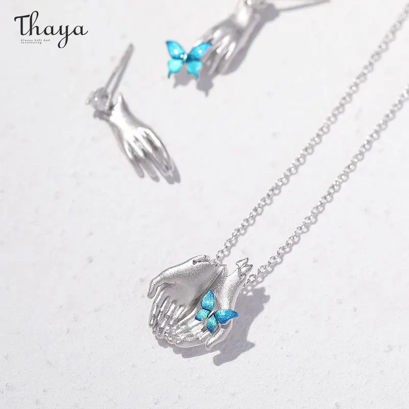 Thaya S925 Silver Women Necklace Original Design Butterfly Vintage Choker Fashion Necklace for Women Engagement Fine Jewelry