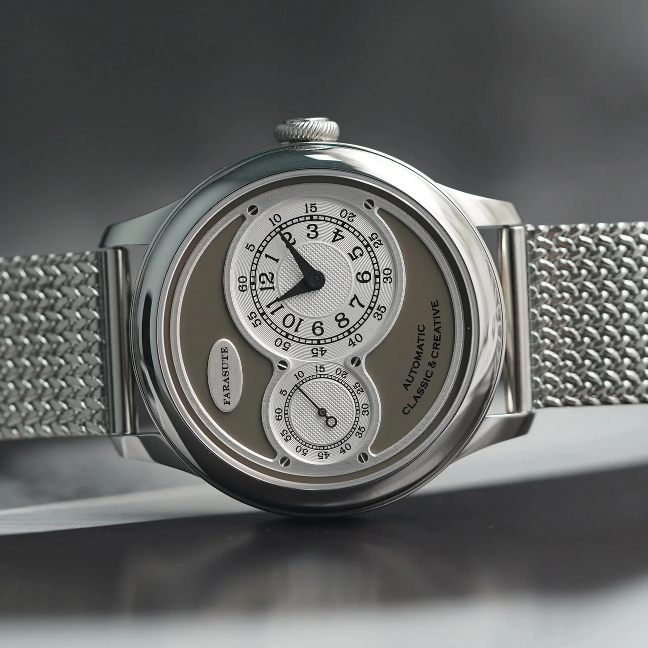 FARASUTE ساعة أوتوماتيكية للرجال 40 ملم ساعة يد ميكانيكية مينا ياقوت مينا صغيرة قرص ثاني