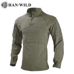 Tactical Shirts for Men Hiking Combat Shirt Elasticity Softair Climbing Long Sleeve Men Clothing Airsoft Hunt Camping Clothes