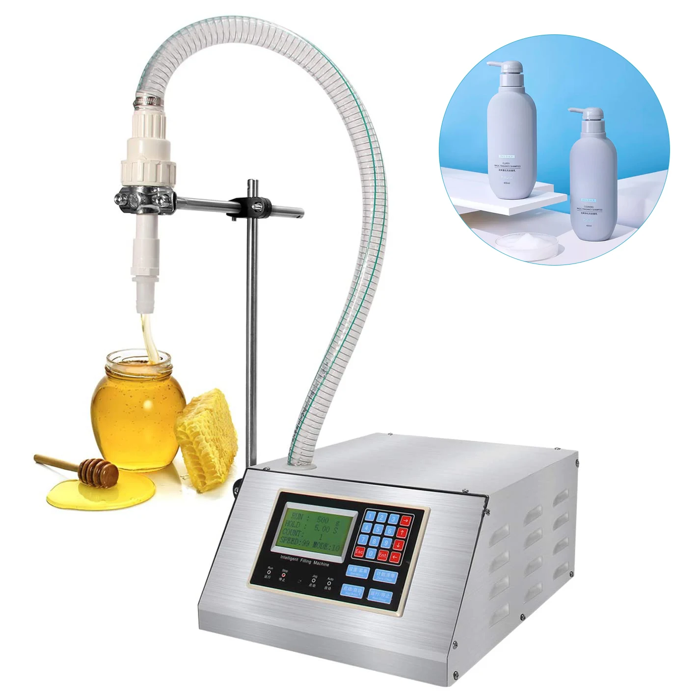 Lh-852 Honey filling machine 17L/min Large Flow Liquid Filler for Vegetable Oil, Yogurt, Detergent, Shampoo, Honey, Wood Glue