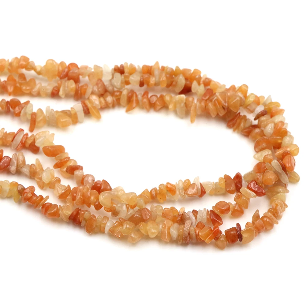 3-5mm Natural Irregular Orange Aventurine Stone Beads Gravel Chips Loose Spacer Beads for Jewelry Making DIY Bracelet Necklace