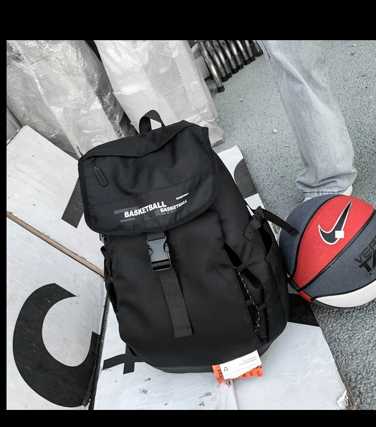 Mochila de basquete masculina, mochila tendência de rua, casual esportes universitários, estudante, versão coreana, novo