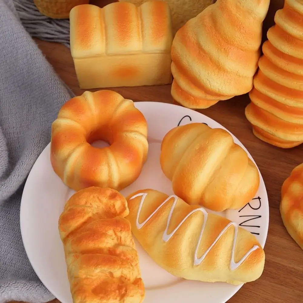 Stretch Quetschen Simulation Brot Squeeze Spielzeug Gefälschte Lebensmittel Modell Toast Kuchen Frühstück Squeeze Sensorischen Spielzeug Weiche Elastische