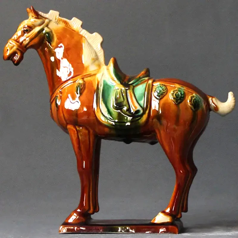 

Beautiful Chinese classical colorful ceramic horse statue