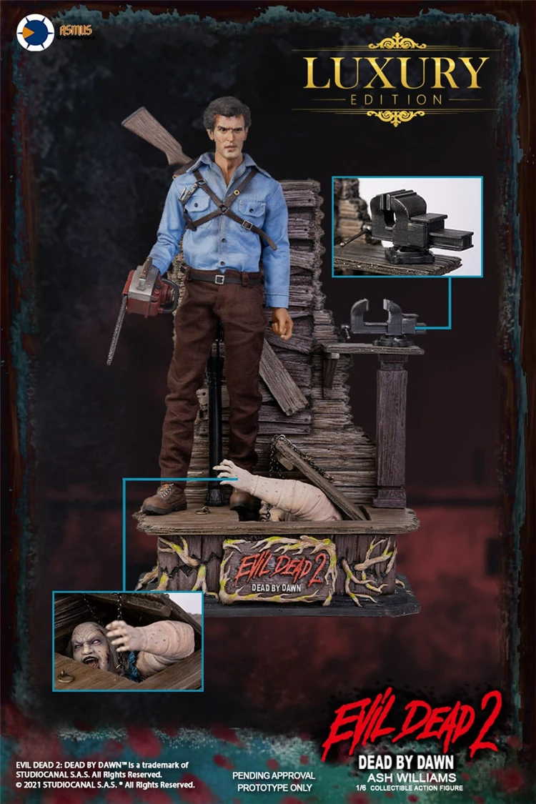 In Stock 100% Original Asmus Toys Eda001lux 1/6 Evil Dead 2 Ash Williams Pvc Film Character Model Art Collection Toys