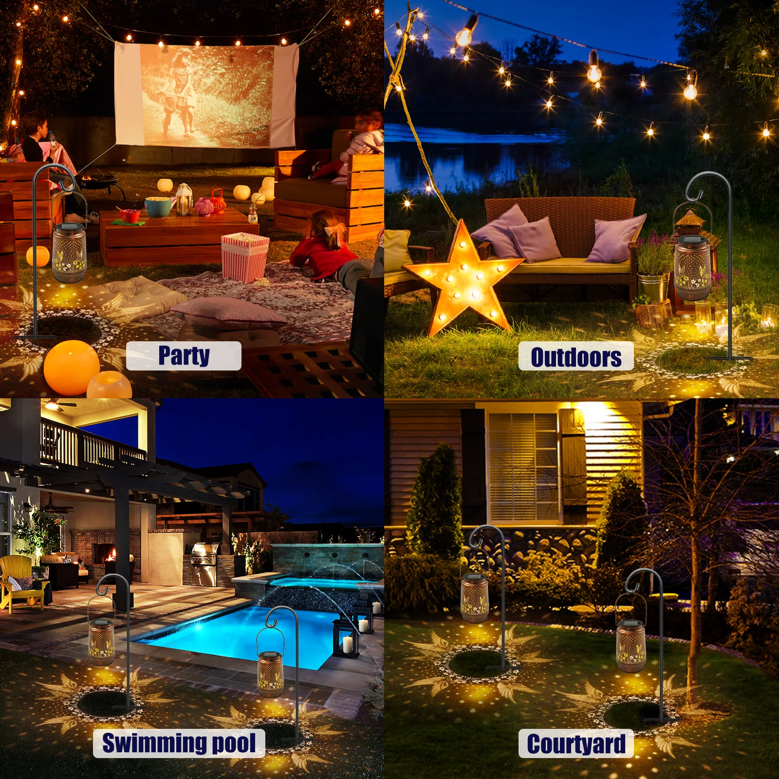 Metalowa lampa solarna w kształcie kolibra, wodoodporna, energooszczędna lampa solarna, inteligentna lampa ogrodowa z czujnikiem do domu.