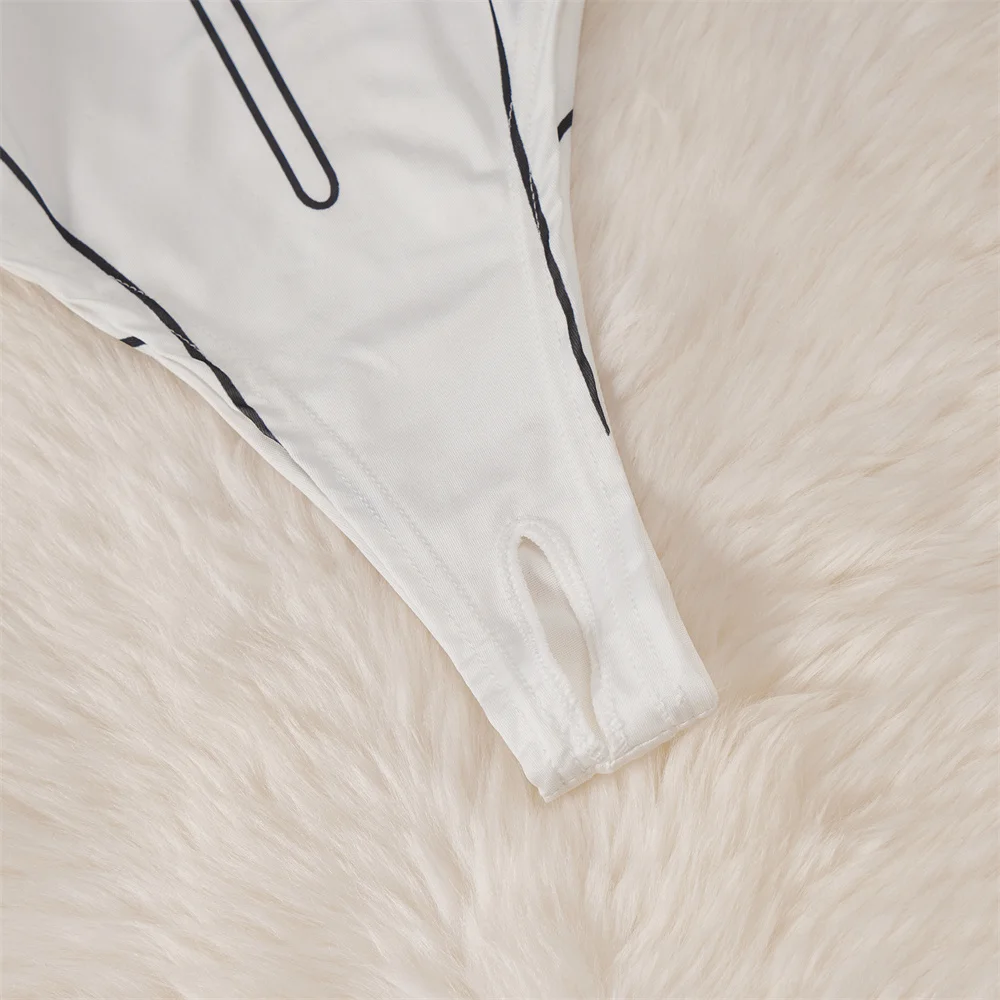 أفرول بدون أكمام بنصف ياقة عالية مطبوع عليها رسوم كرتونية ، ملابس داخلية بقصة ضيقة ، أفرول ضيق ، بيجامة ، بدلات رياضية لطيفة ، موضة جميلة #6