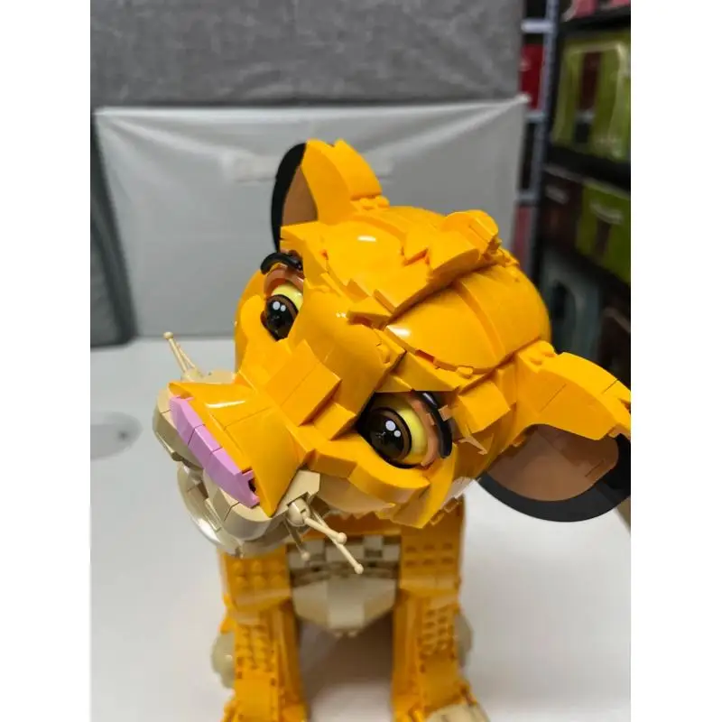 1445 Piezas, Figura de León Salvaje Móvil, Juguete de Ladrillos de Construcción, Modelo de Animal para Armar, Exhibición de Mesa, Regalo de Cumpleaños