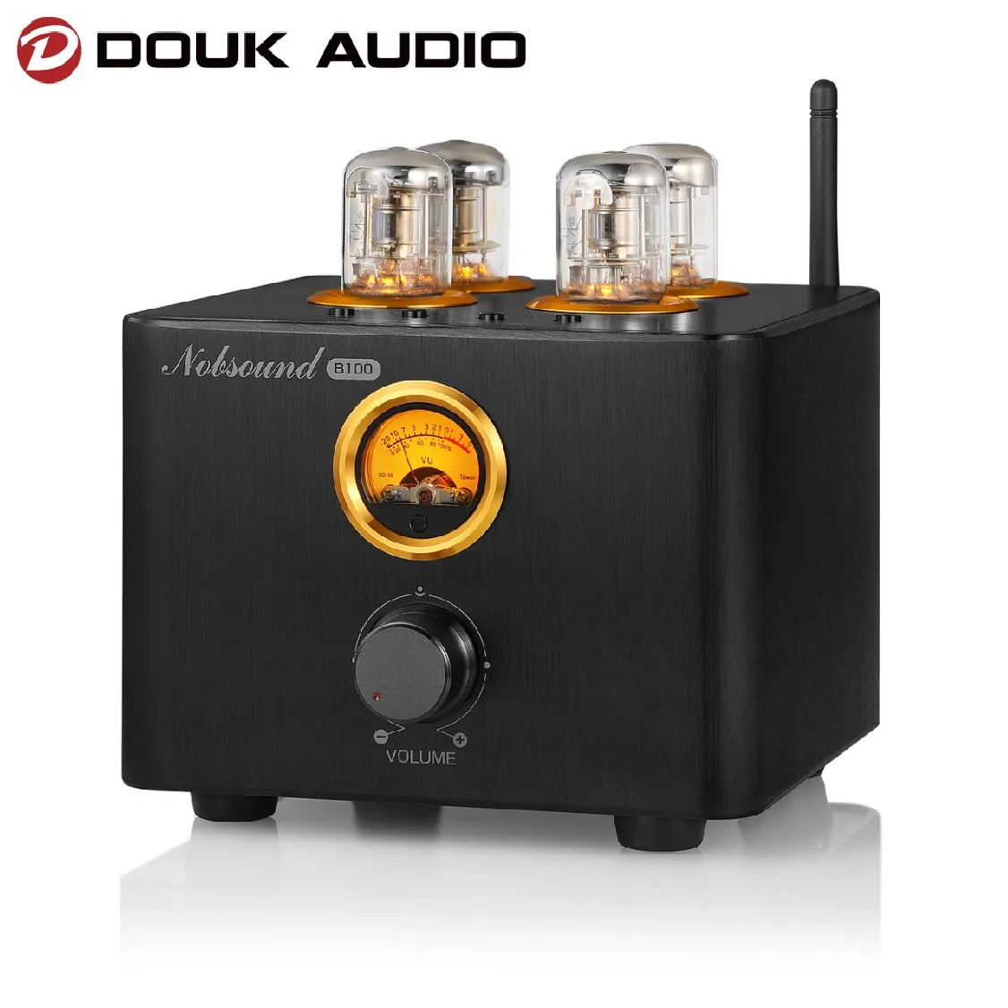 Douk Audio B100 Vacuum Tube Integrated Amp Bluetooth 5.0 Receiver Coaxial / Optical Power Amp USB DAC Headphone Amp w/VU Meter 