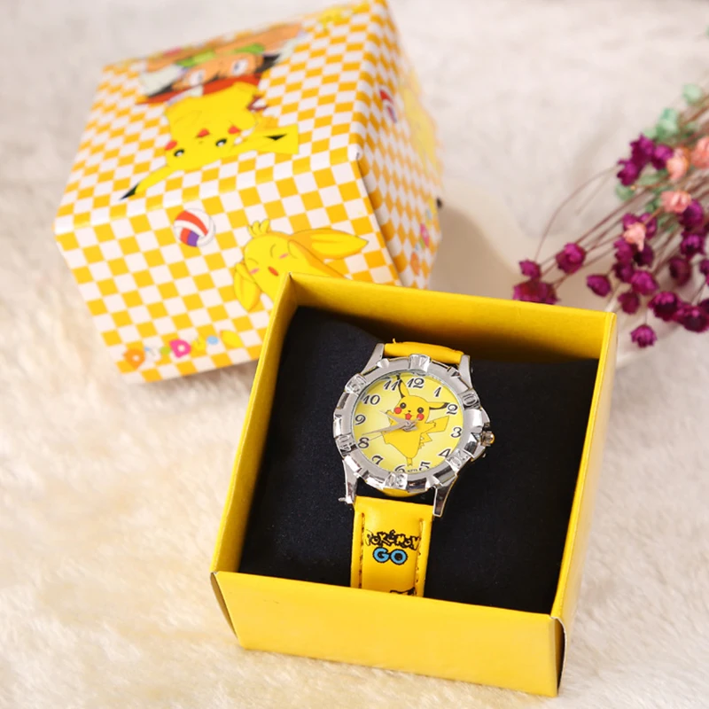 Pokemon Pikachu Ainime Watch Cute Cartoon Silicone Quartz Wrist Watches for Boys Girls Stylish Accessories Kids Gifts Toys