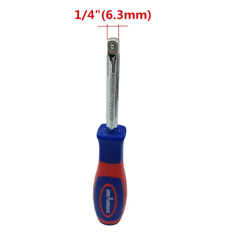 Mango De Destornillador Con Llave Cuadrada 1/4" - Para Puntas De Enchufe, Acero Al Cromo Vanadio, 150 Mm