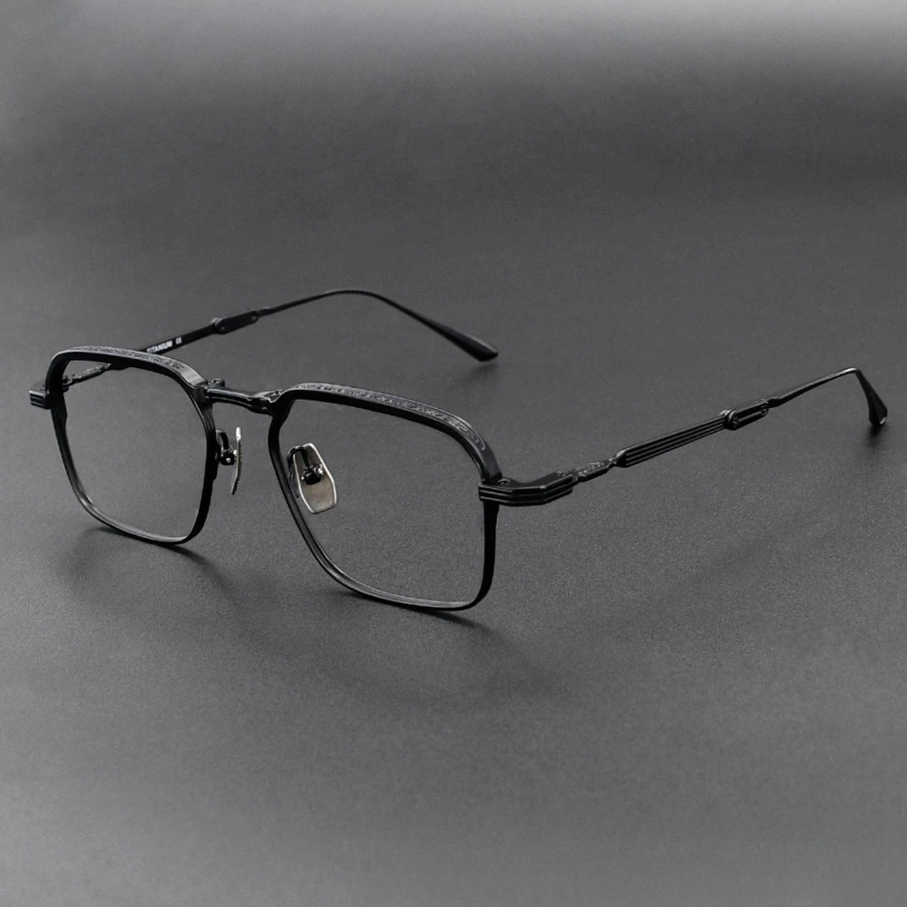 2026 Titanium Retro Square Fold Glasses Men Myopia Reading Eyewear Custom British Style Business Prescription Optical Eyeglasses