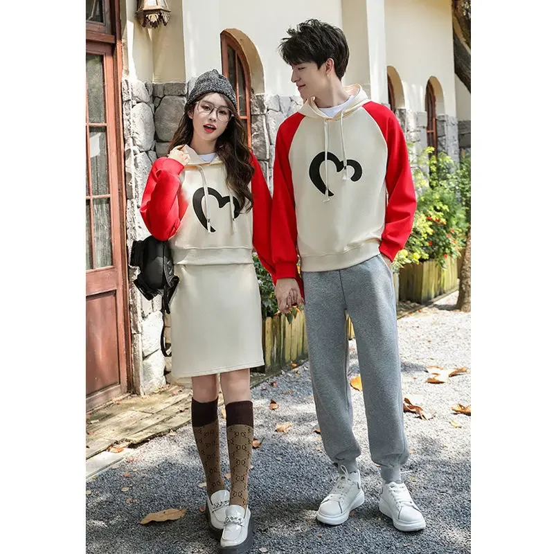 Couple Clothes Matching Set Mom and Daughters Hoodies Skirt Two Piece Outfits Dad and Son Winter Autumn Clothing Family Suit