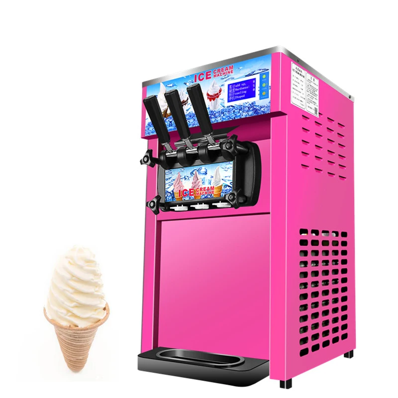 1200W 2+1 Flavors Soft Ice Cream Machine Desktop 110/220V Commercial  Ice Cream Making Machine