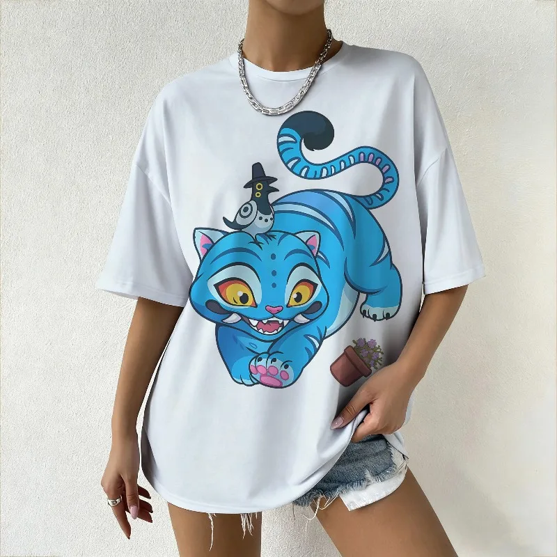 

Women's Summer KPop Demon Hunters T-Shirt Cute Cartoon Derpy Tiger Print Tee Fashion Streetwear Casual Daily & Trendy Outfits