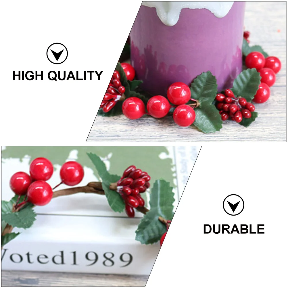 

5pcs Artificial Berry Decor High Quality Festival Garland Door Wall Xmas Wreath Candlestick Ornament Party Decor