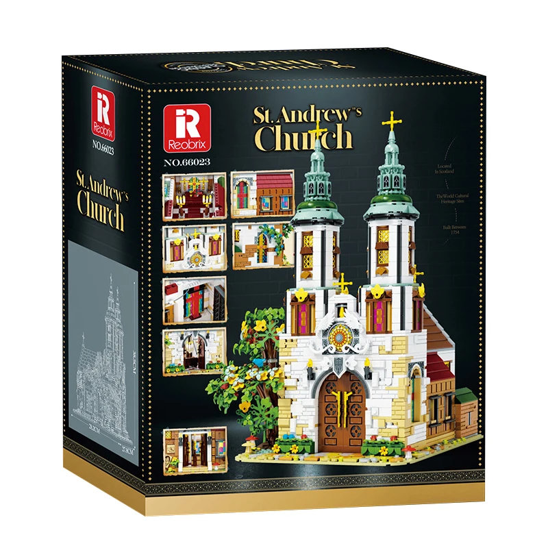 IN STOCK 66023 MOC The Middle Ages Church of St. Andrew Building Blocks Bricks Assembling Model Toys for Boys Christmas Gift Set