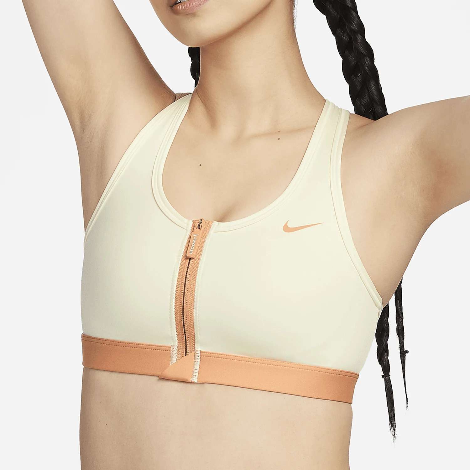 

Оригинальный женский спортивный бюстгальтер Nike Swoosh средней поддержки на молнии HF6595-132