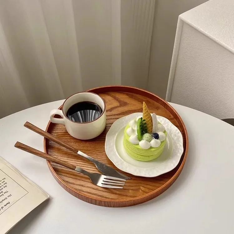 

Cafe dessert store cake drink dinner plate storage tray home net red wind willow wooden steak dinner tray