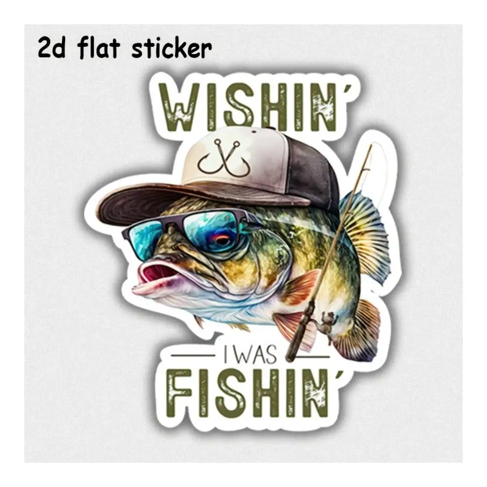 Fishing Was My Wish Decal For Laptops, Cars, Motorcycles, Water Bottles & Smooth Surfaces