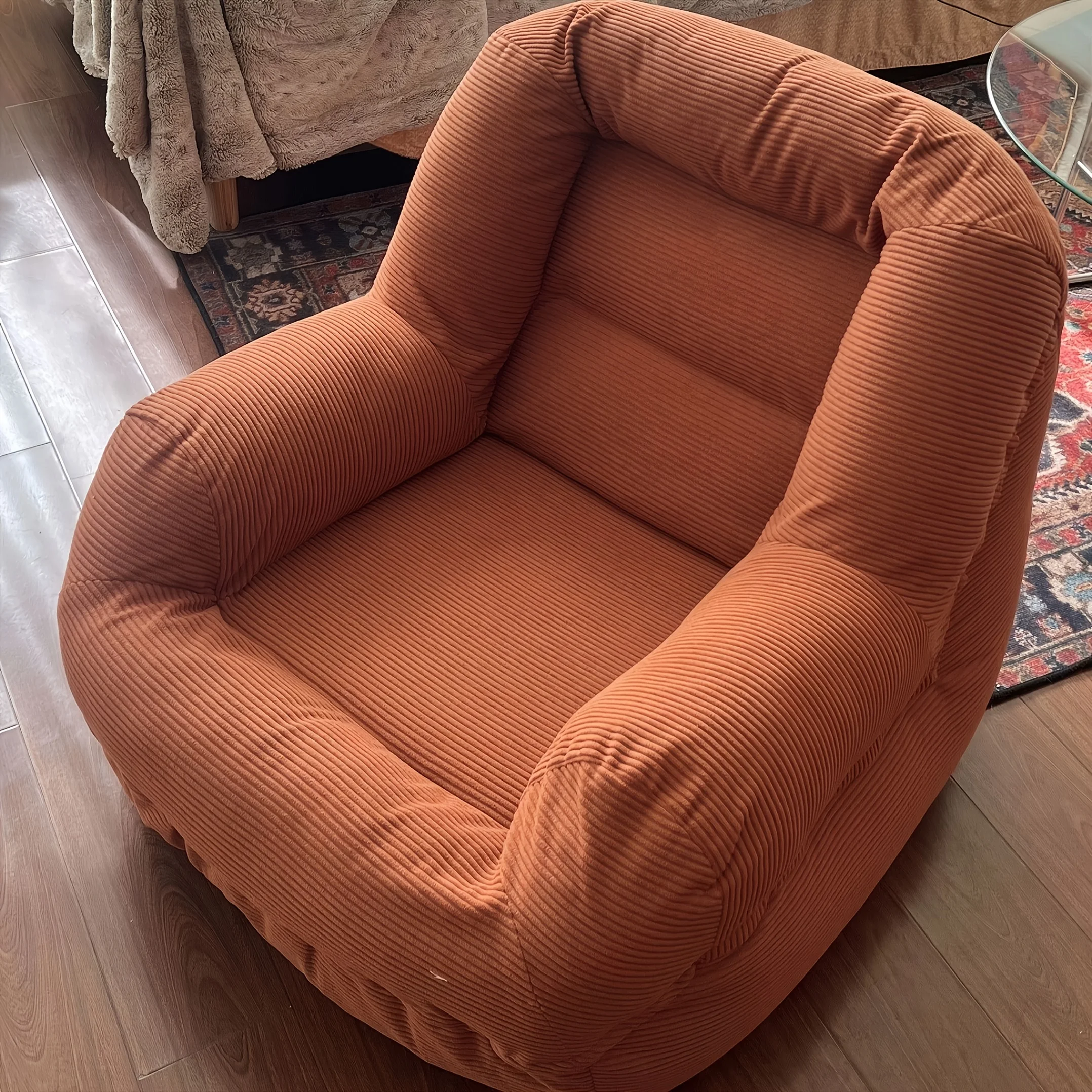 أريكة ومسند للقدمين من حصير التاتامي الكسولة، كرسي فردي - مثالي لغرفة النوم والشرفة والمساحة الصغيرة أو غرفة المعيشة أو راحة المكتب، #6